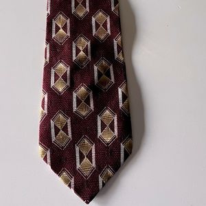 Louis Roth silk‎ tie maroon and gold